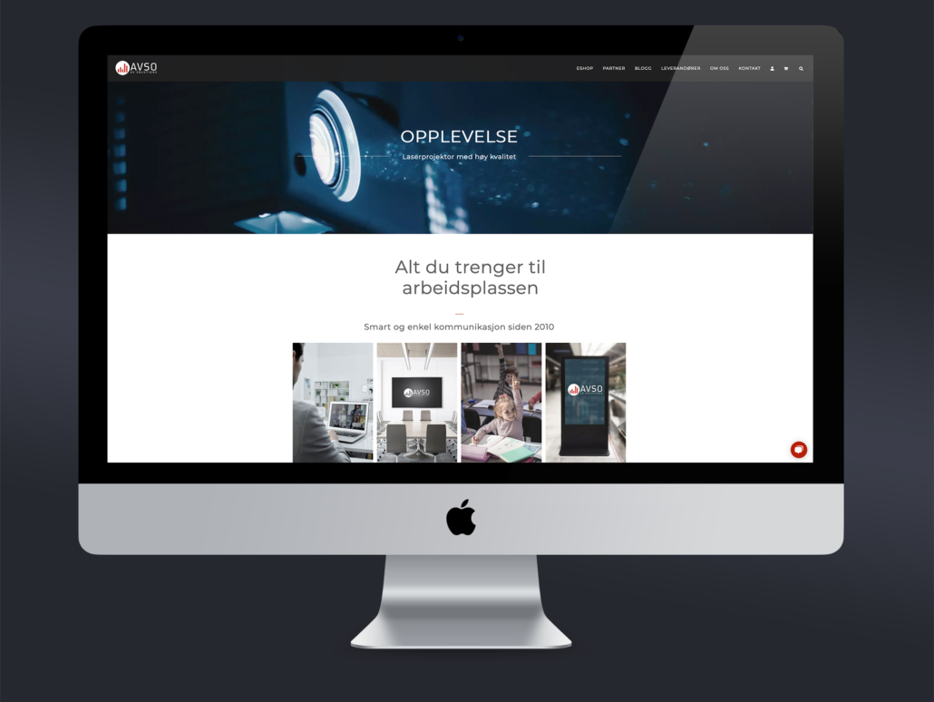 AV Solutions nettside og nettbutikk av Sandaunet Designbyrå